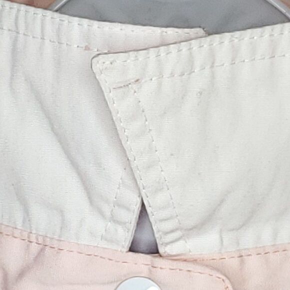 Vintage 80s Baby Pink Jacket Cotton Blend Sz S Snap Closure Gathered Shoulders - Picture 11 of 11